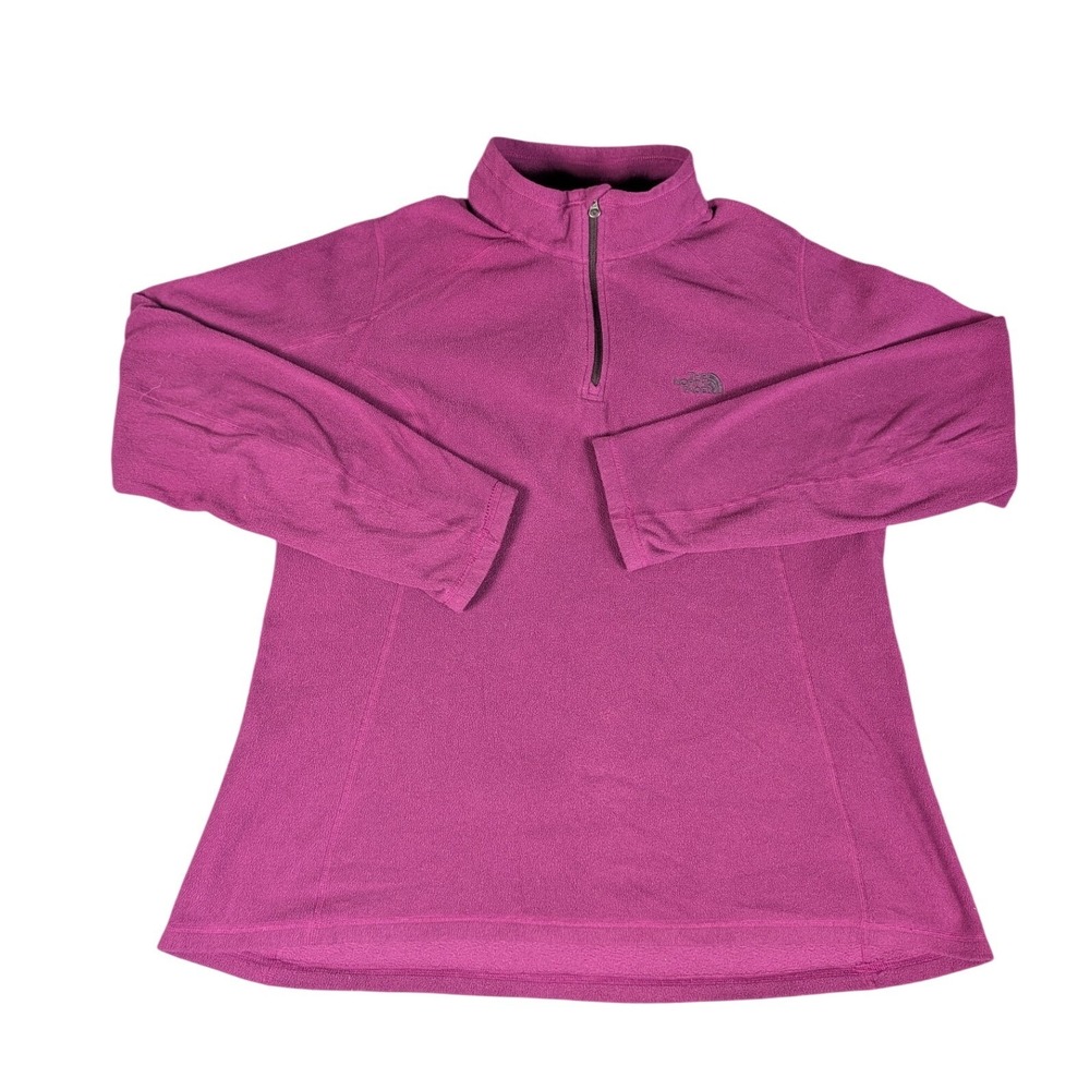 The North Face Womens TKA 100 Fleece Quarter Zip Pullover Magenta Purple XL